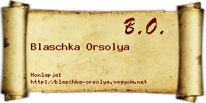 Blaschka Orsolya névjegykártya